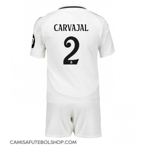 Camisa de time de futebol Real Madrid Daniel Carvajal #2 Replicas 1º Equipamento Infantil 2024-25 Manga Curta (+ Calças curtas)